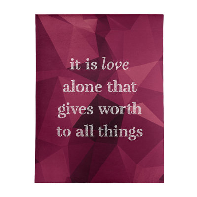 Tapis en poly-chenille avec citation inspirante en faux gemme love