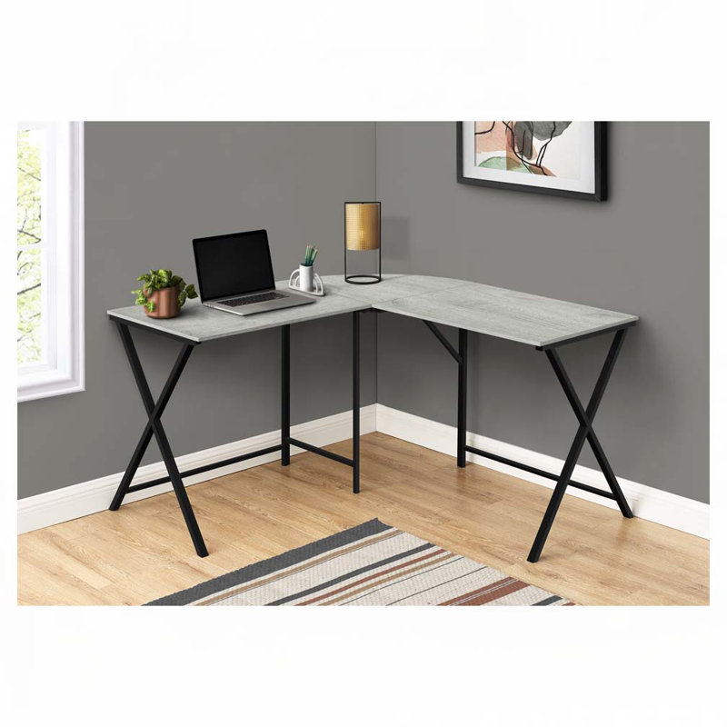 Bureau d'ordinateur en L Home Office, Gris / Noir