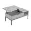 Table basse 42 po rectangulaire avec plateau relevable, gris et métal, style contemporain moderne | Idée cadeau-421633369