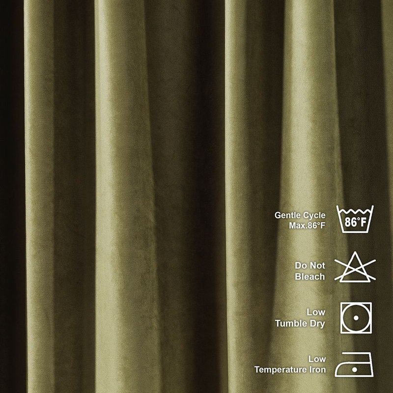 Room Darkening Single Curtain Panel, Metallic Gold, 245 W x 225 D cm