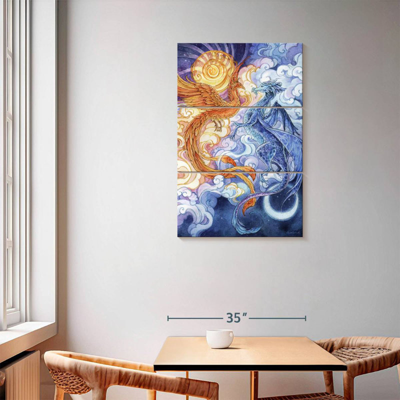 Dragon Brampt Sun et lune, H 57 po x l 36 po