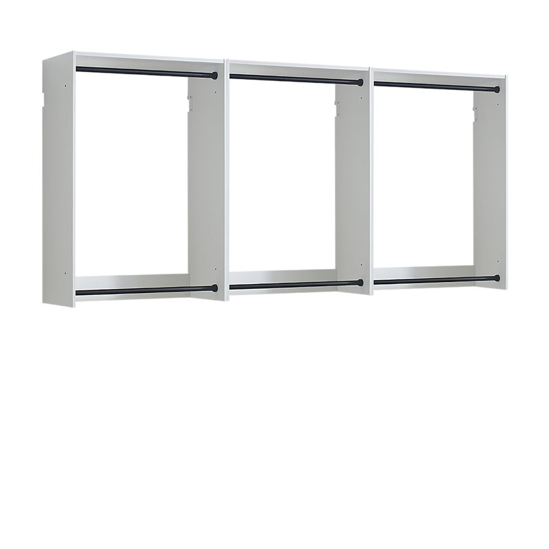 Devi White Wall Mounted Wood Closet System, White