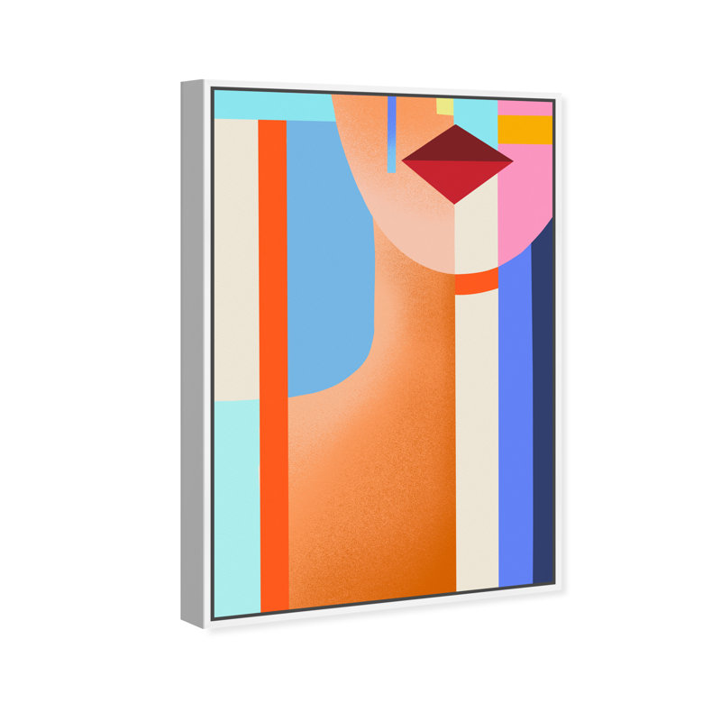 Abstract Shaped Lady III Print, 24" H x 16" W, White Framed
