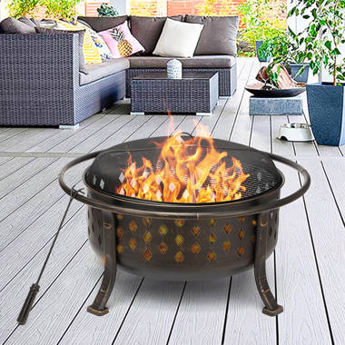 Outdoor Leisure Products Foyer d'extérieur au feu de bois en acier H 26 po x  l 32 po et Commentaires - Wayfair Canada