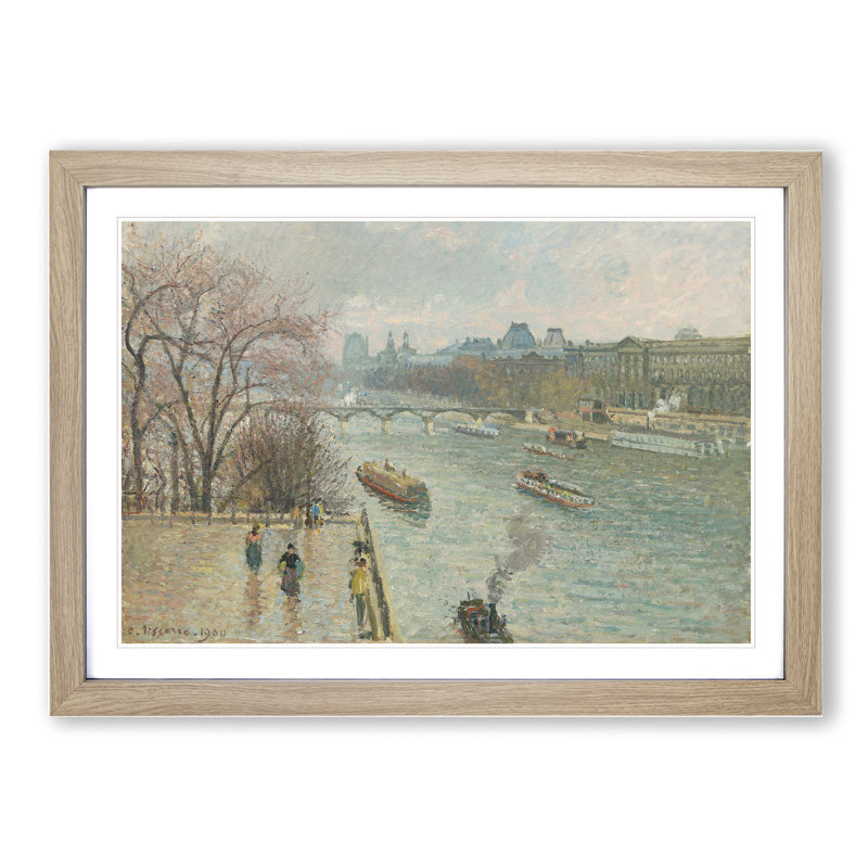Afternoon Rainy Weather by Camille Pissarro - Picture Frame Painting, Oak Framed, 48cm H x 65cm W x 2cm D