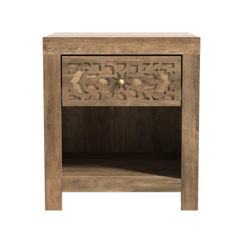 Table de chevet 1 tiroir Lukasik, Chêne noueux