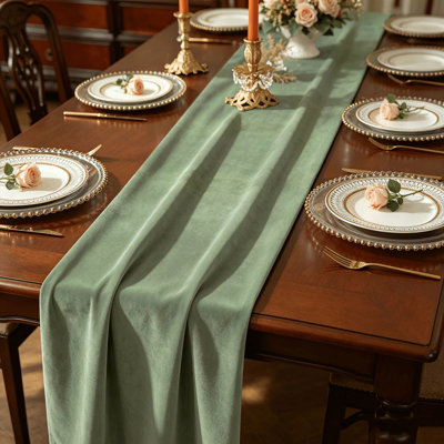 Chemin de table luxueux en velours vintage, paquet de 1, multicolore et multicolore