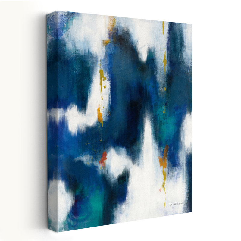 Art abstrait abstrait et bleu II, H 24 po x l 16 po