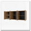 Armoire murale en chêne naturel naturel en mélamine avec 4 portes et rangement en verre-1435508508