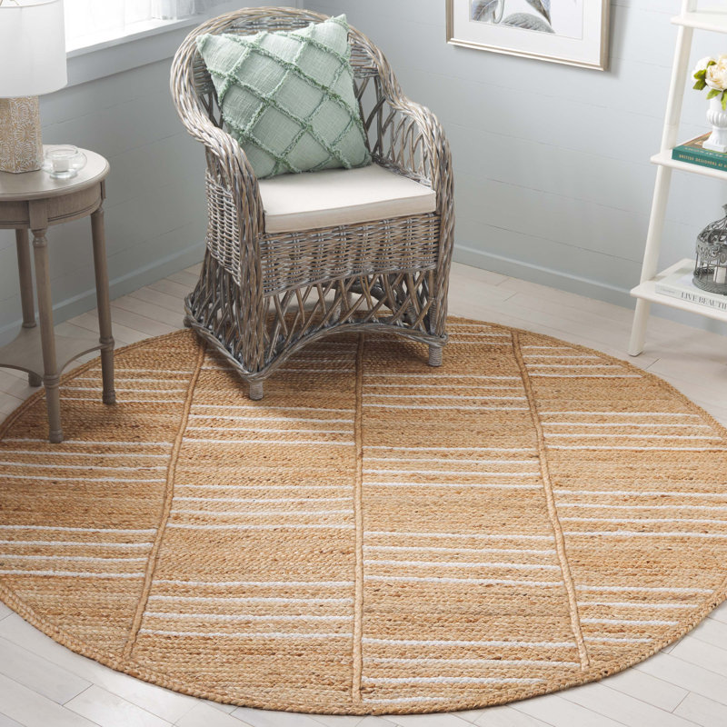 Esmarie Striped Indoor Rug, Round 6'