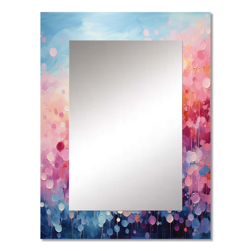 Cotton Candy I - Paysages, miroir mural unique, art moderne imprimé en métal, 32 po x 24 po