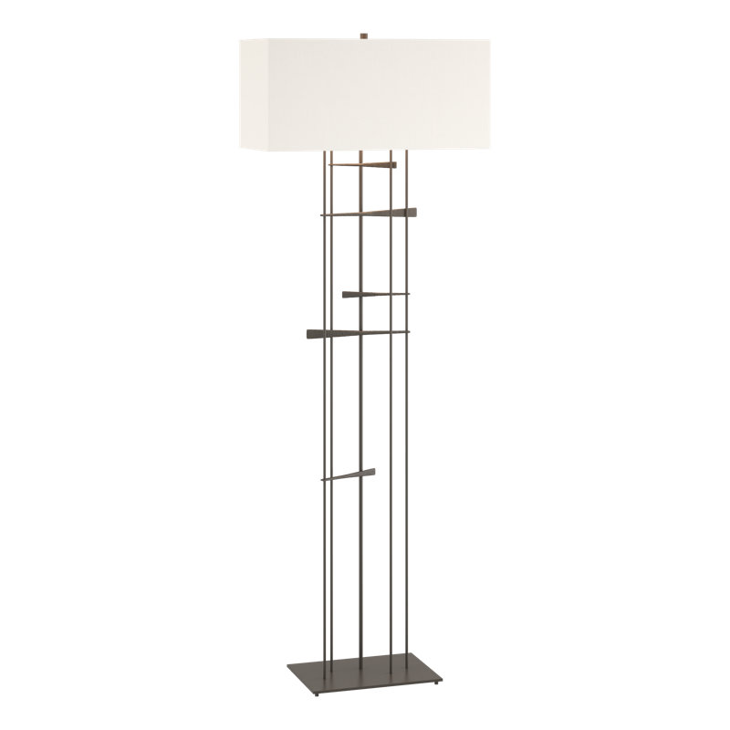 Cavaletti 65" Floor Lamp, Natural Anna, Dark Smoke