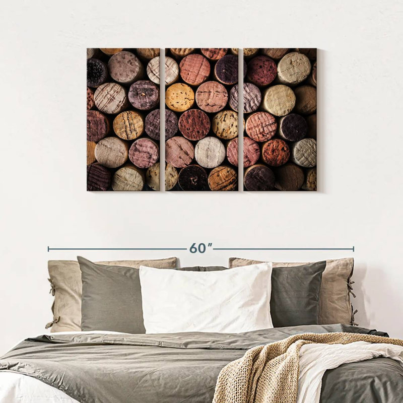Collection de bouchons de vin, reproduction d'art sur toile, H 45 po x l 28 po x P 1 po