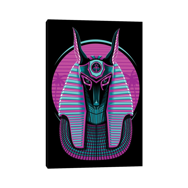 Retro Egyptian Pharaoh by Alberto Perez - Wrapped Canvas Print, 66.04 cm H x 45.72 cm W
