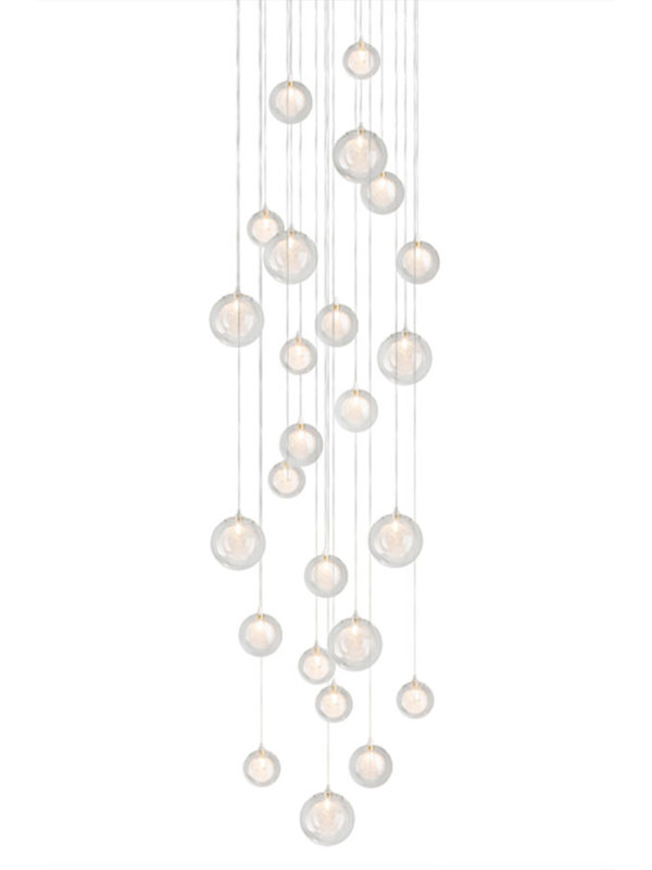 25 - Light Silver Cluster Pendant, Clear
