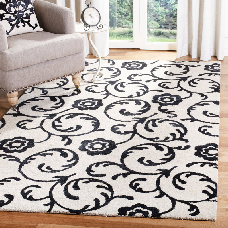 Avayah Soho Hand Tufted Wool & Viscose Floral Rug, Rectangle 9'6" x 13'6"