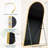 Arched Black Floor Mirror With Stand, 38x77 Inch Freestanding Full Body Mirror For Bedroom-36989829-36989830