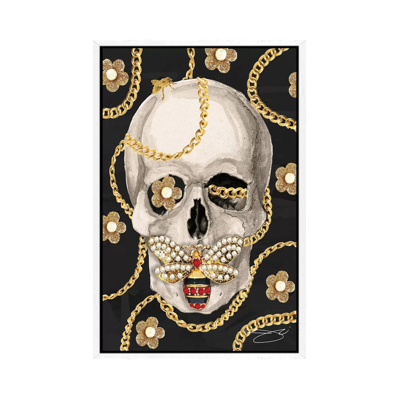 Silence Is Golden - Print on Canvas, White Framed, 66.04 cm H x 45.72 cm W