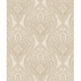 Emporium Metallic Mehndi Damask 3D Embossed 33' L x 21" W Wallpaper Roll