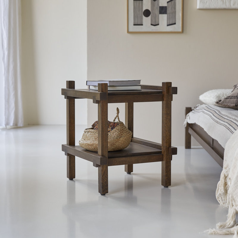 Arko 50cm W Solid Wood Bedside Table
