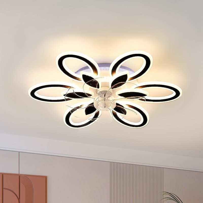 Ceiling Fan with LED Lights, Black