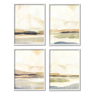 " Sunlit Scenery Horizon Landscapes " by Annie Warren 4 - Pieces