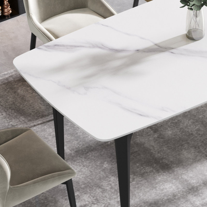 Table de salle à manger, H 29,53 po x L 63 po x l 35,43 po, Blanc