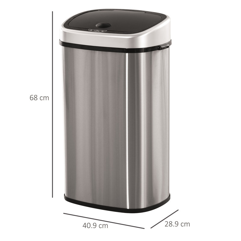 Stockholm Steel Motion Sensor Kitchen Trash Can - 58L