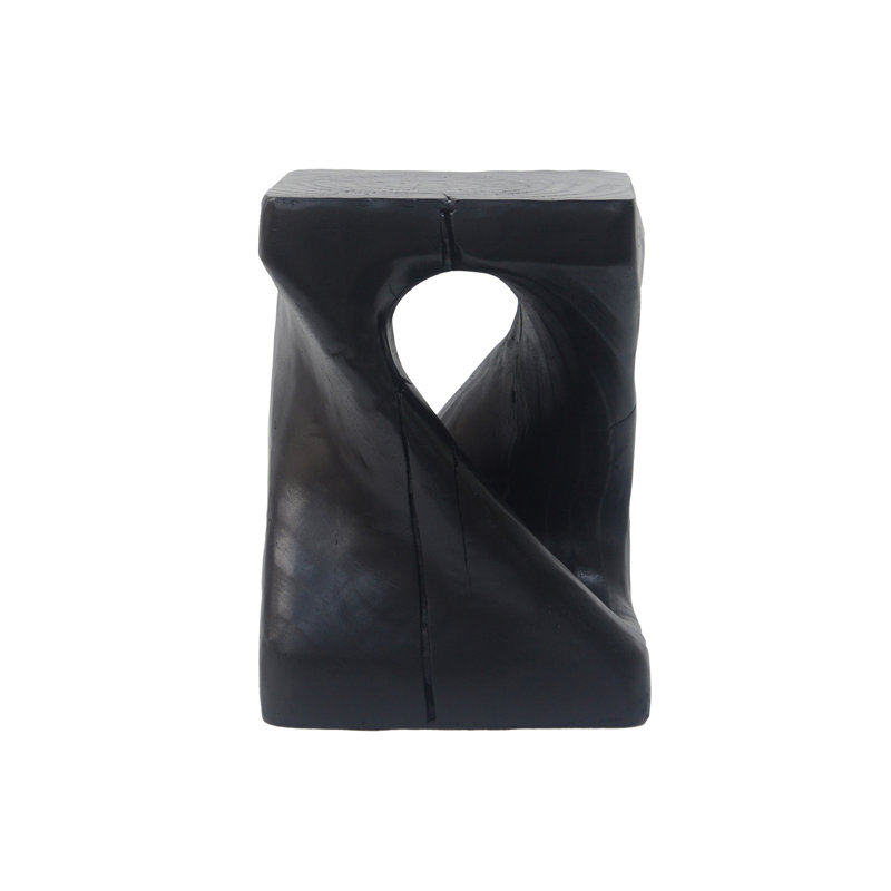 Table d'appoint MGO Twist Shape, texture semblable au bois, Noir, noir, noir, noir