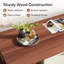 Extendable Coffee Table With 2 Drawers And Storage Shelves, Rectangular Wood Centre Table With Reversible Tabletop For Living Room