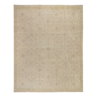 Surhabi Wool Oriental Area Rug in Beige/Taupe/Neutral