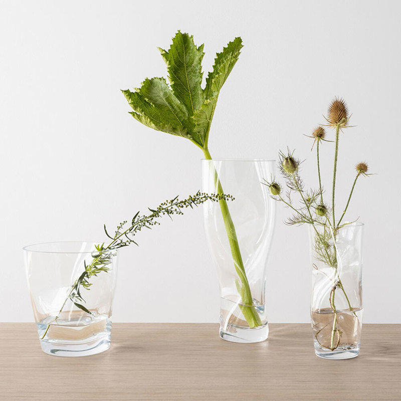Squeeze Handmade Glass Table Vase, Clear