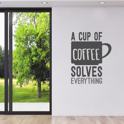 Décalcomanie murale "une tasse de café" résolve tout