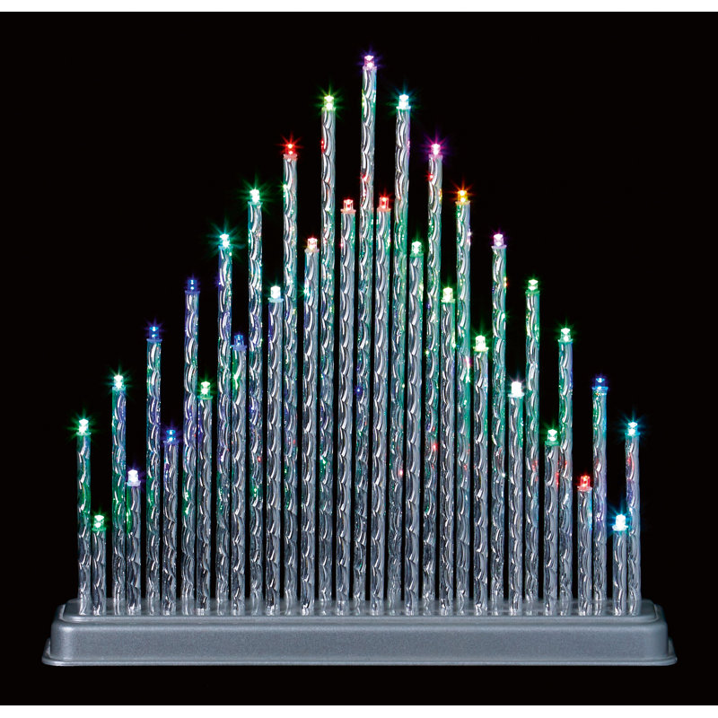 33 Multi Coloured LED Metallic Candlebridge