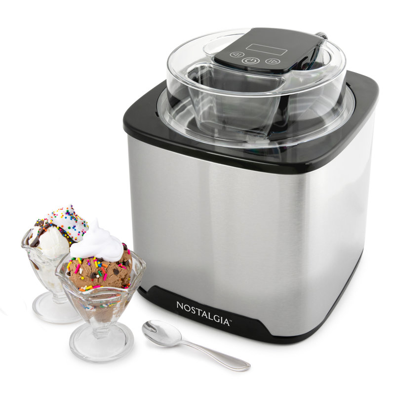 Nostalgia 2-Quart Stainless Steel Digital Ice Cream Maker