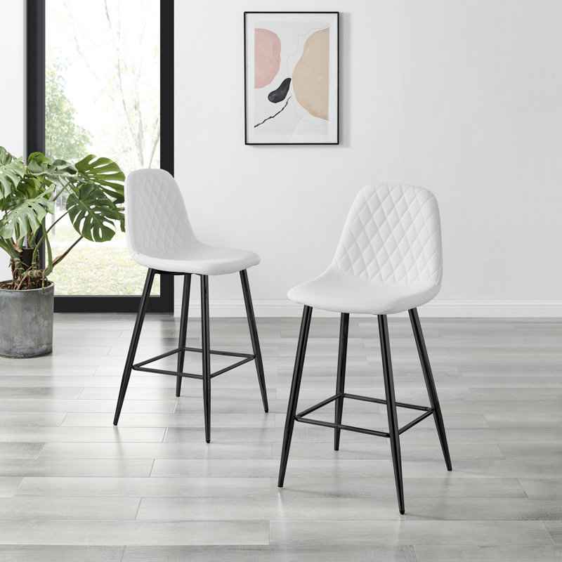 Tabouret de bar Morral Luxury, Blanc, Noir