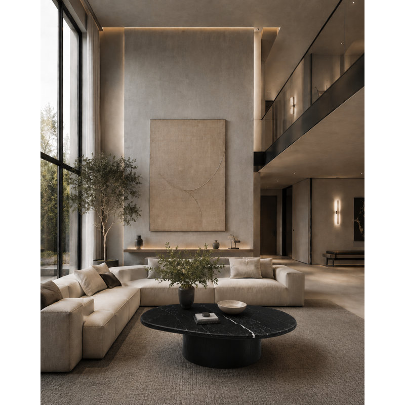 Universum Marble Coffee Table, 18" H x 36" W x 32.5" D