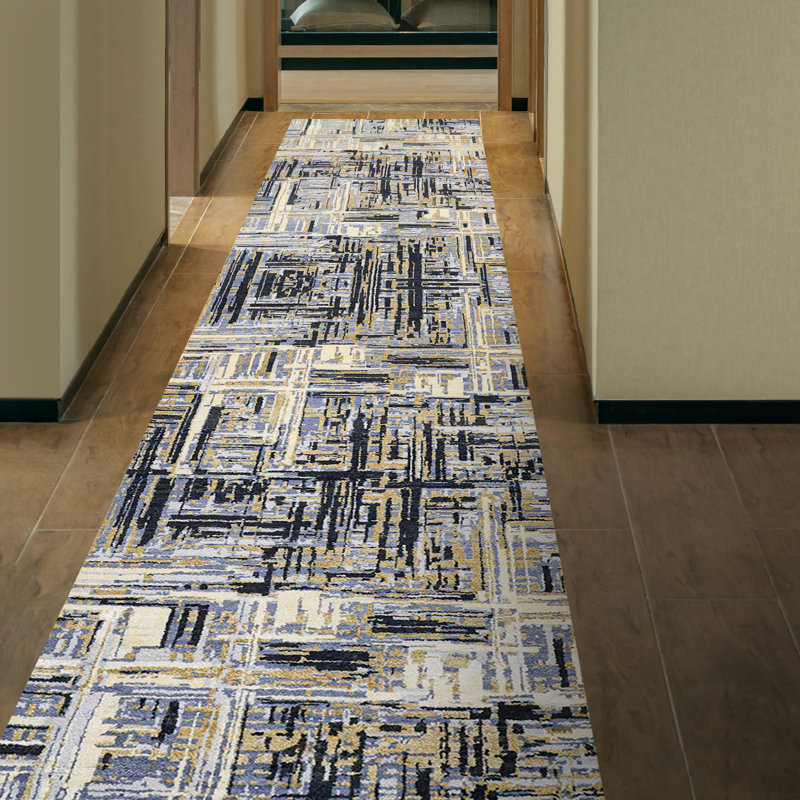 Tapis doré et gris anthracite de haute qualité noué à la main