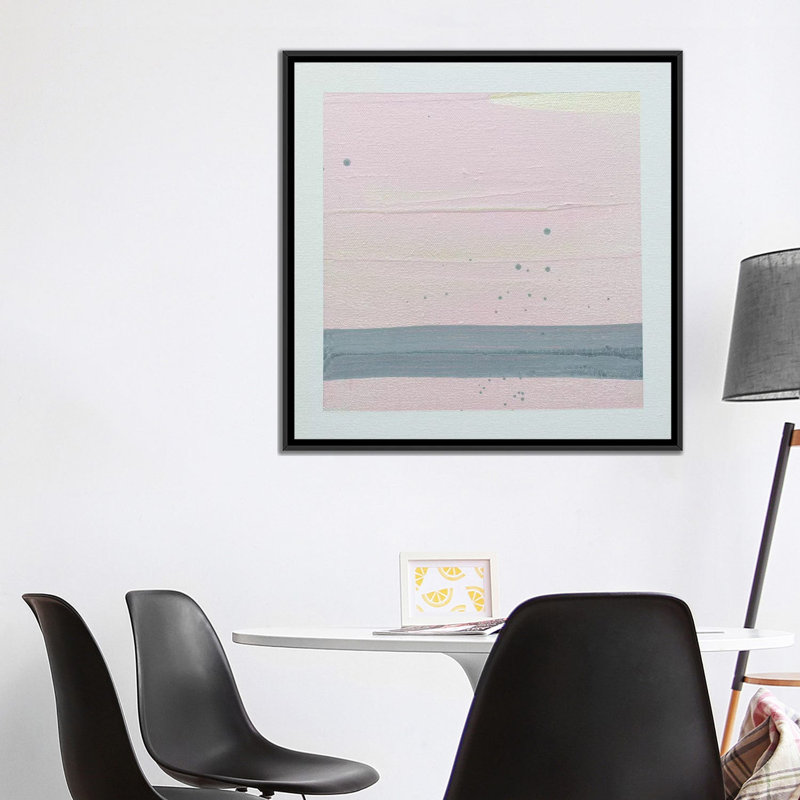 « coucher de soleil ii », impression sur toile, Toile avec cadre noir, Pas de tapis, H 18 po x l 18 po x P 1,5 po