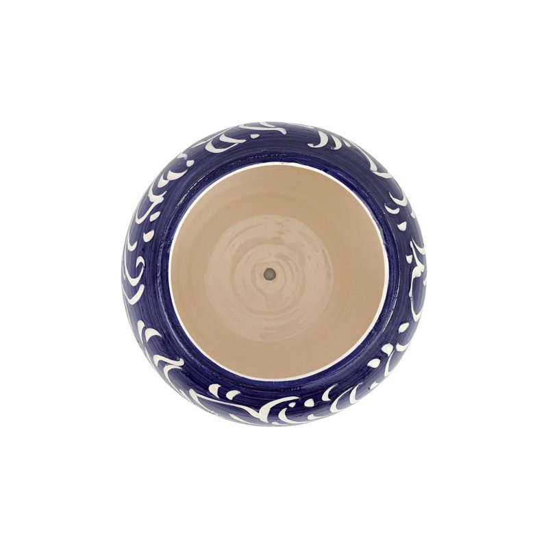 Rustic Handmade Planter, 7.75" H x 8.5" W x 8.5" D, Blue