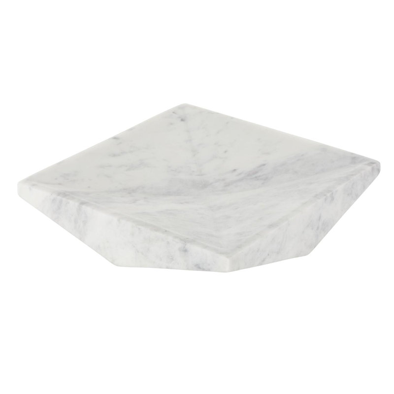 Plateau Lucien et marbre gris, H 2,15 po x l 10 po x P 10 po