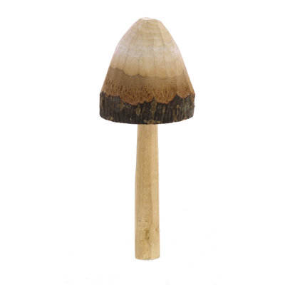 Baretta Carved Wood Mushroom Figurine