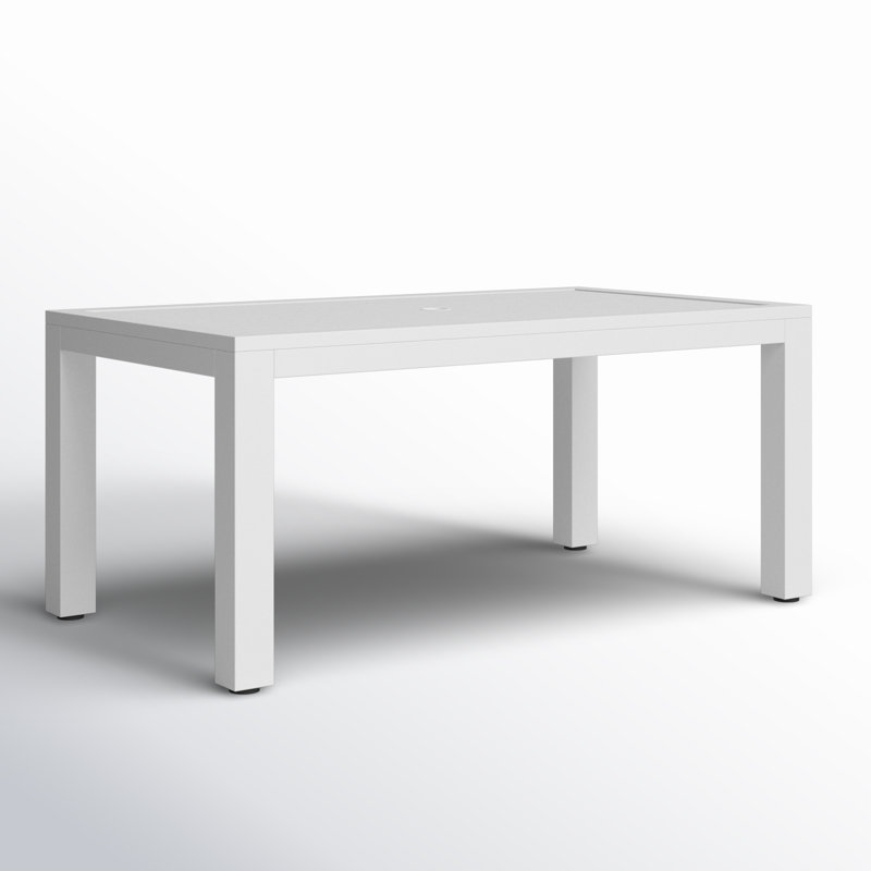 Poinsettia 64'' White Aluminum Outdoor Dining Table