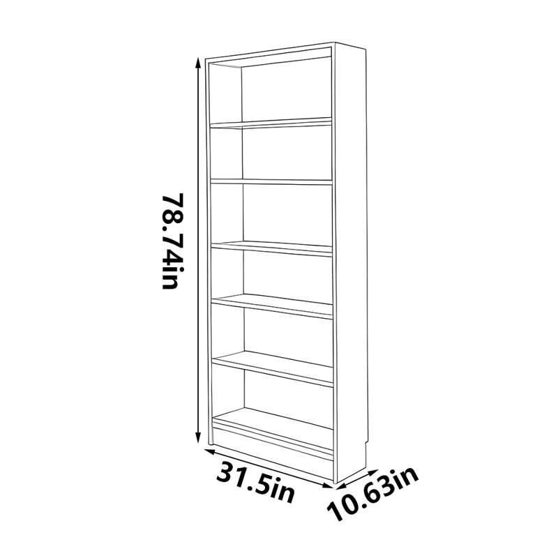 Feingold, (6 Shelves) 78.74"H x 31.5"W x 10.63"D