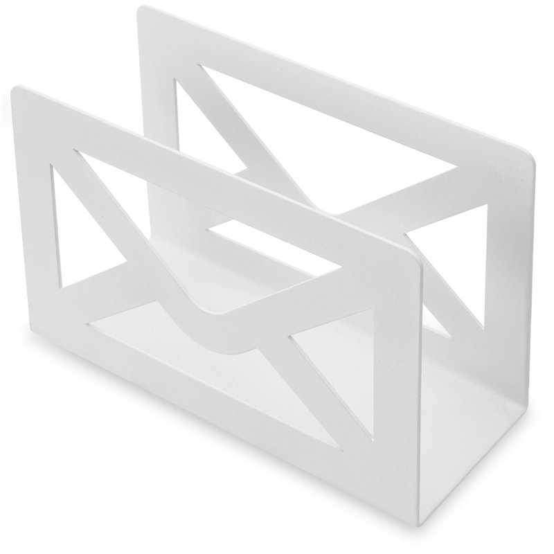 Anurima Metal Mail Desktop Cutout Paper Organiser, White