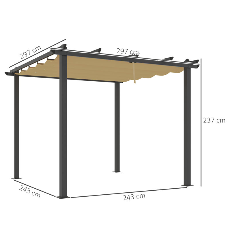 2.37m x 2.97m x 2.97m Pergola