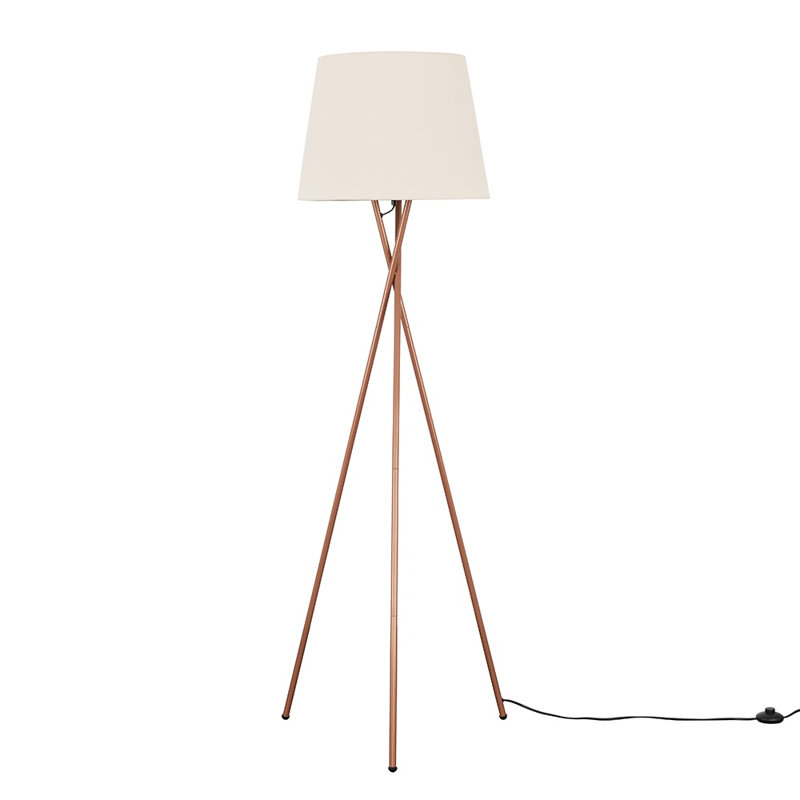 Anan Camden Tripod Copper Floor Lamp with Aspen Shade, Yes, Beige, 164""
