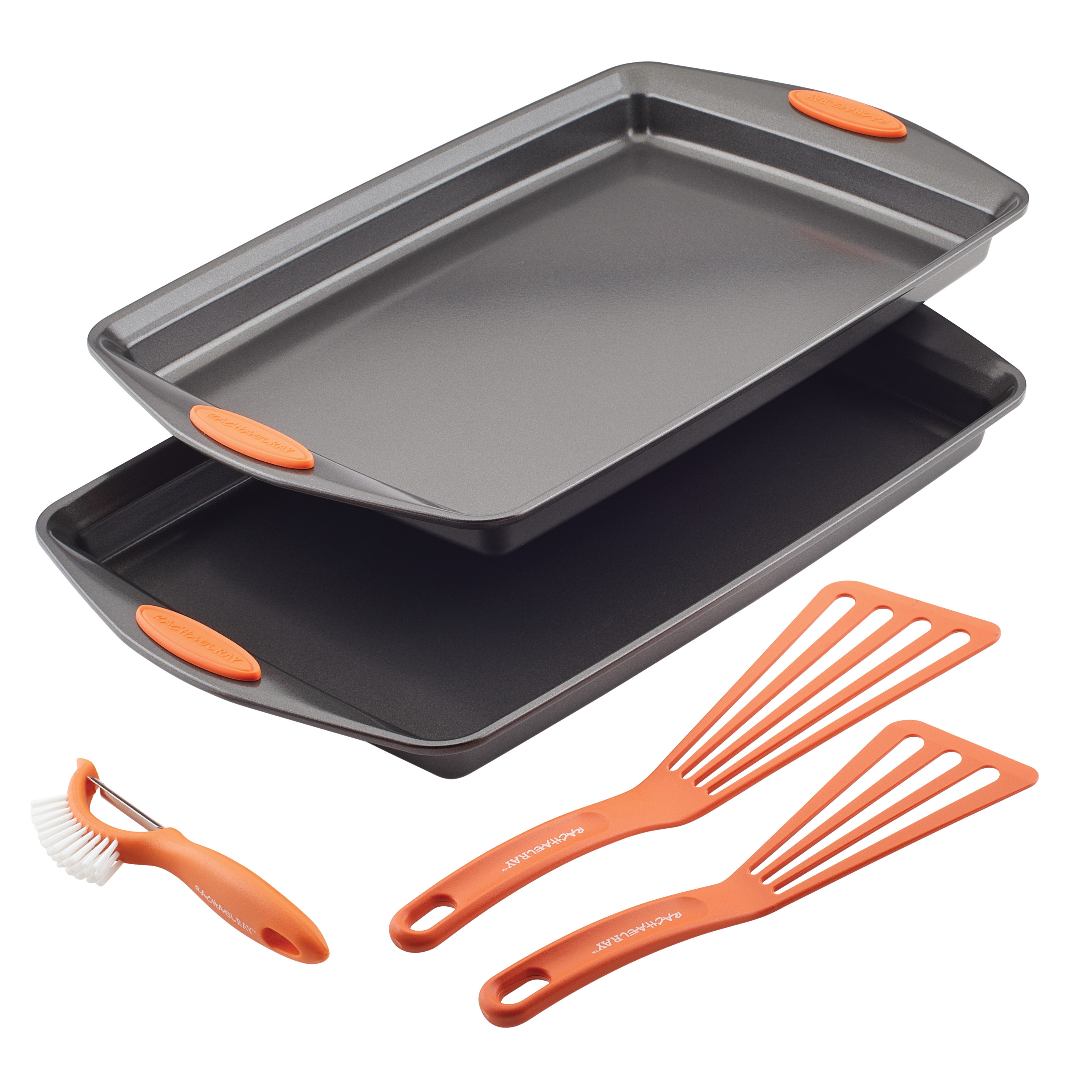 Rachael Ray Nonstick Bakeware Baking Sheet, Nylon Turner, and Vega