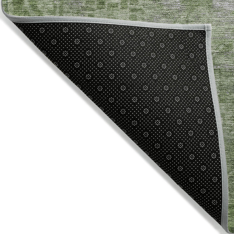 Tapis oriental lavable oriental vert 9 pi x 12 pi