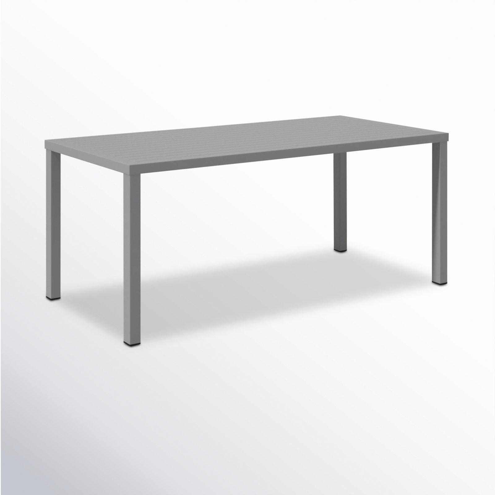 Ottie 71'' Aluminum Outdoor Dining Table, Gray